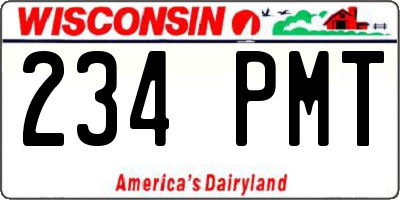 WI license plate 234PMT