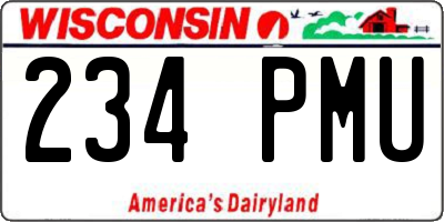 WI license plate 234PMU