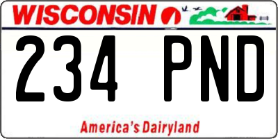 WI license plate 234PND
