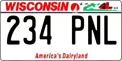 WI license plate 234PNL