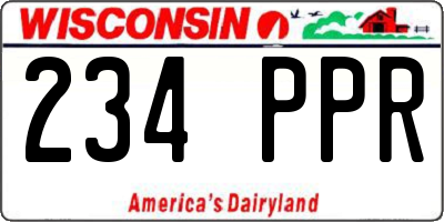 WI license plate 234PPR
