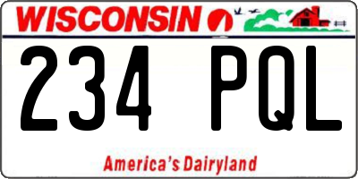 WI license plate 234PQL