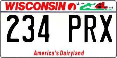 WI license plate 234PRX