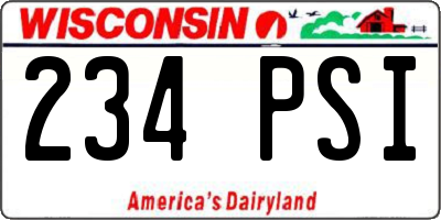 WI license plate 234PSI