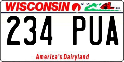 WI license plate 234PUA