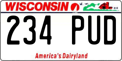 WI license plate 234PUD
