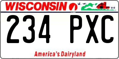 WI license plate 234PXC