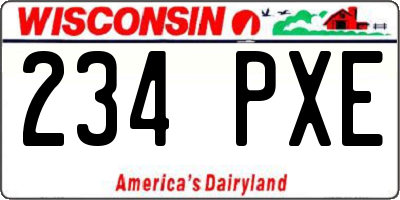 WI license plate 234PXE