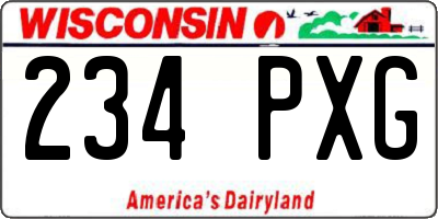 WI license plate 234PXG