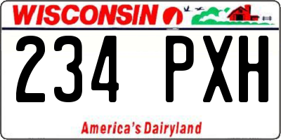 WI license plate 234PXH