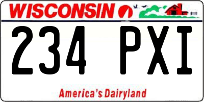 WI license plate 234PXI