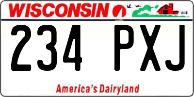 WI license plate 234PXJ