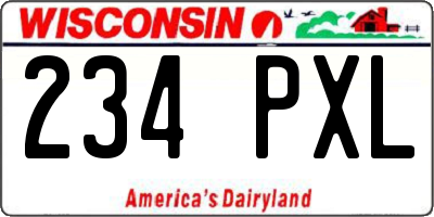 WI license plate 234PXL