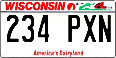 WI license plate 234PXN