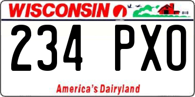 WI license plate 234PXO