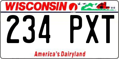WI license plate 234PXT