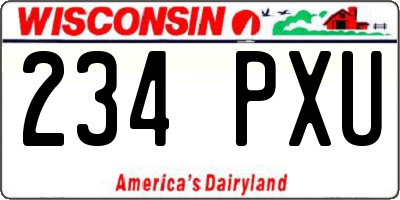 WI license plate 234PXU