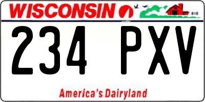 WI license plate 234PXV