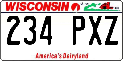WI license plate 234PXZ