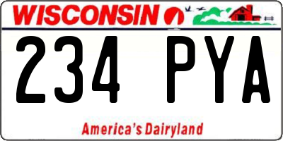 WI license plate 234PYA