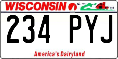 WI license plate 234PYJ