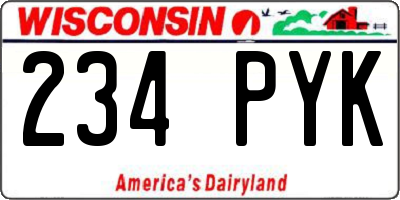 WI license plate 234PYK