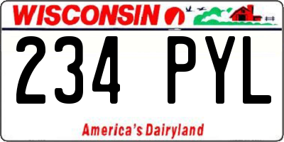 WI license plate 234PYL