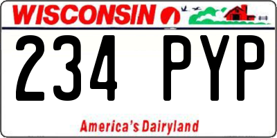WI license plate 234PYP
