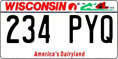 WI license plate 234PYQ