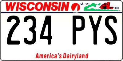 WI license plate 234PYS