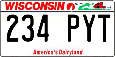 WI license plate 234PYT
