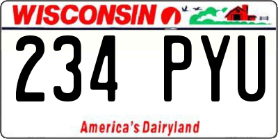 WI license plate 234PYU