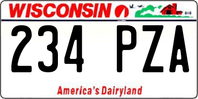 WI license plate 234PZA
