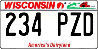 WI license plate 234PZD
