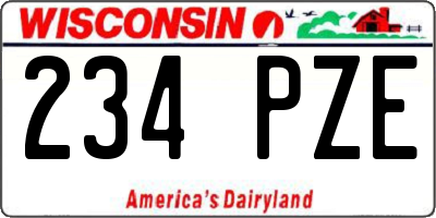 WI license plate 234PZE