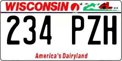WI license plate 234PZH