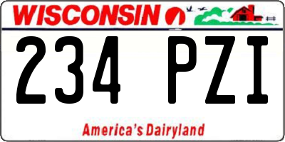 WI license plate 234PZI