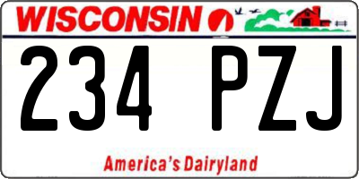 WI license plate 234PZJ