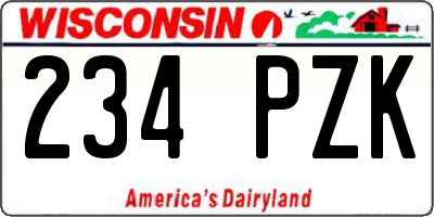 WI license plate 234PZK
