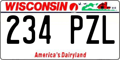WI license plate 234PZL