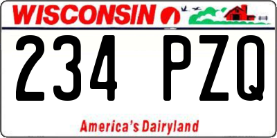 WI license plate 234PZQ