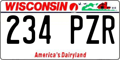 WI license plate 234PZR