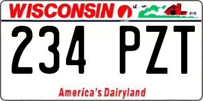 WI license plate 234PZT