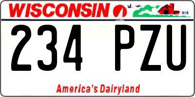 WI license plate 234PZU