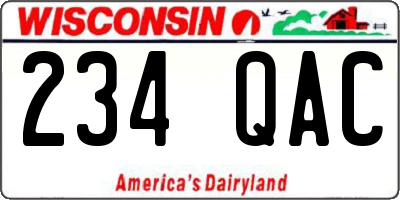 WI license plate 234QAC