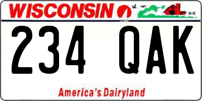 WI license plate 234QAK
