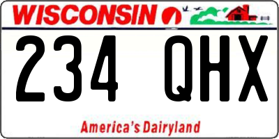 WI license plate 234QHX