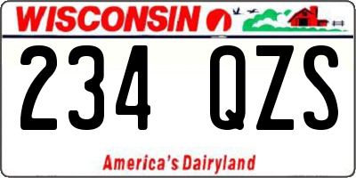 WI license plate 234QZS