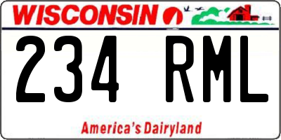 WI license plate 234RML