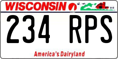 WI license plate 234RPS
